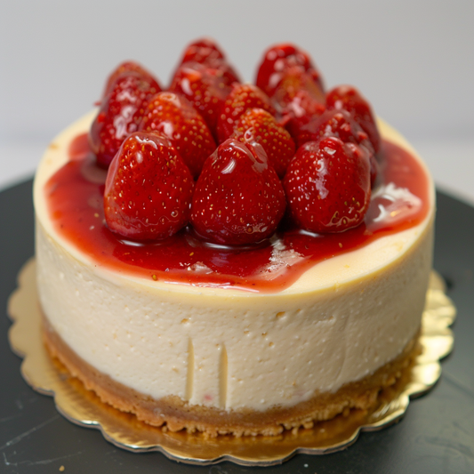 Classic New York Cheesecake with Stawberry topping